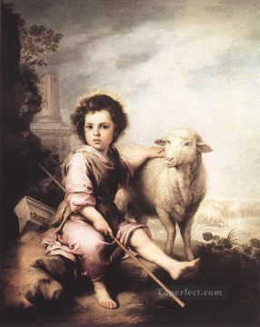 イエス Painting - 善き羊飼いのキリスト スペインバロック バルトロメ・エステバン・ムリーリョ